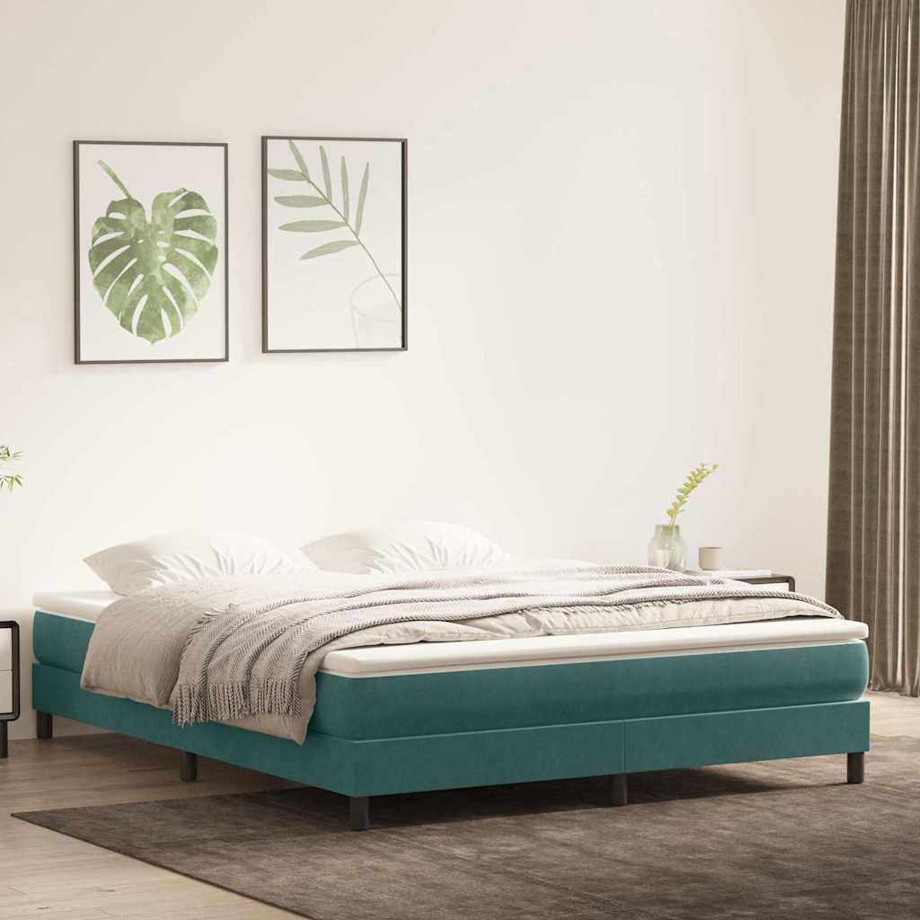 Boxspringbed zonder matras 180x220 cm fluweel donkergroen is nu te koop bij PeponiXL, paradijselijk wonen!