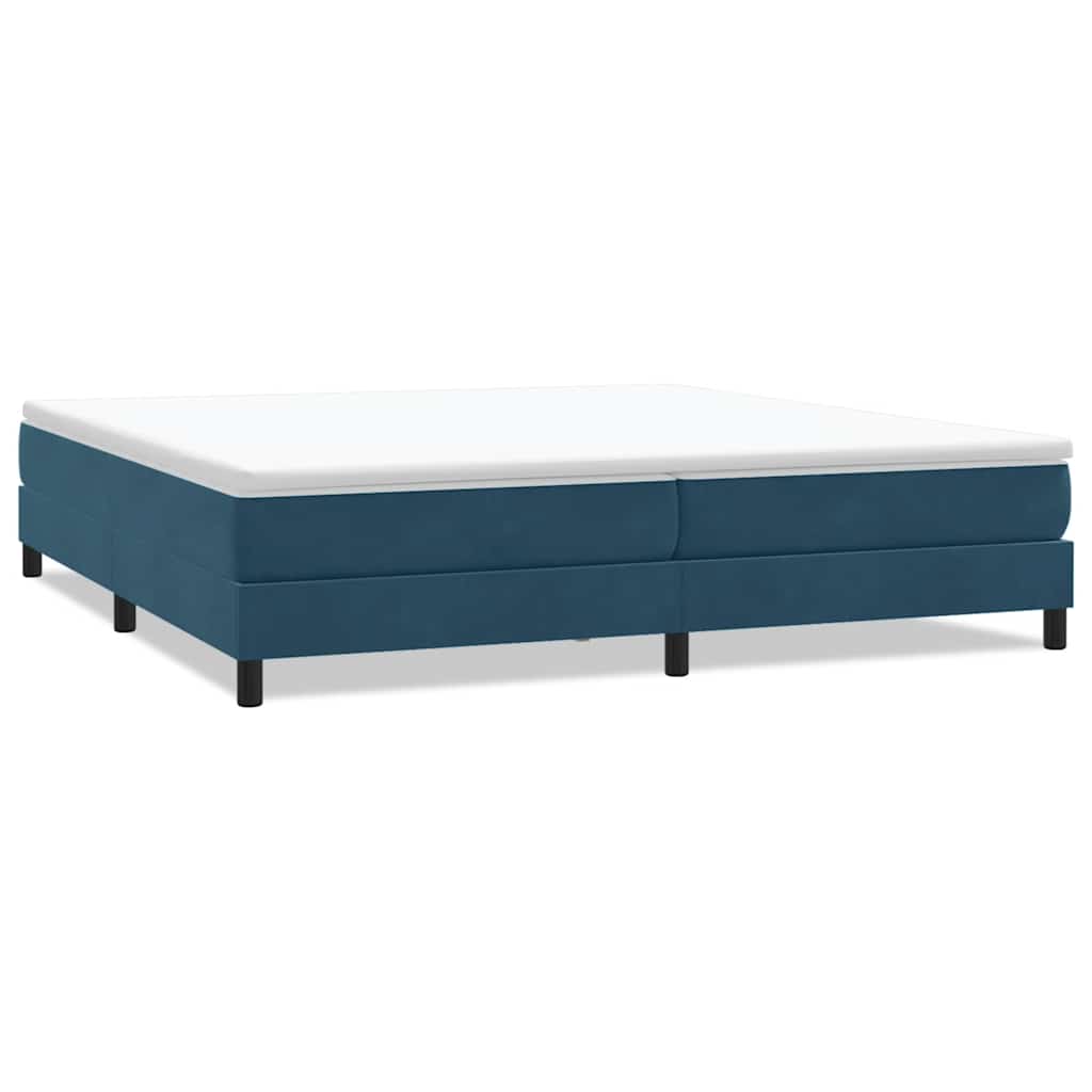 Boxspring zonder matras fluweel donkerblauw 200x220 cm