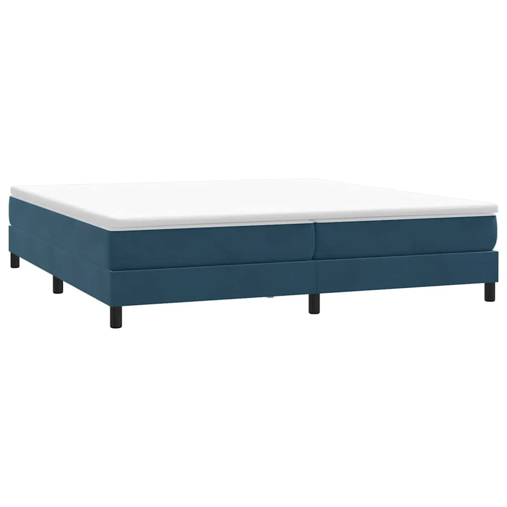 Boxspring zonder matras fluweel donkerblauw 200x220 cm