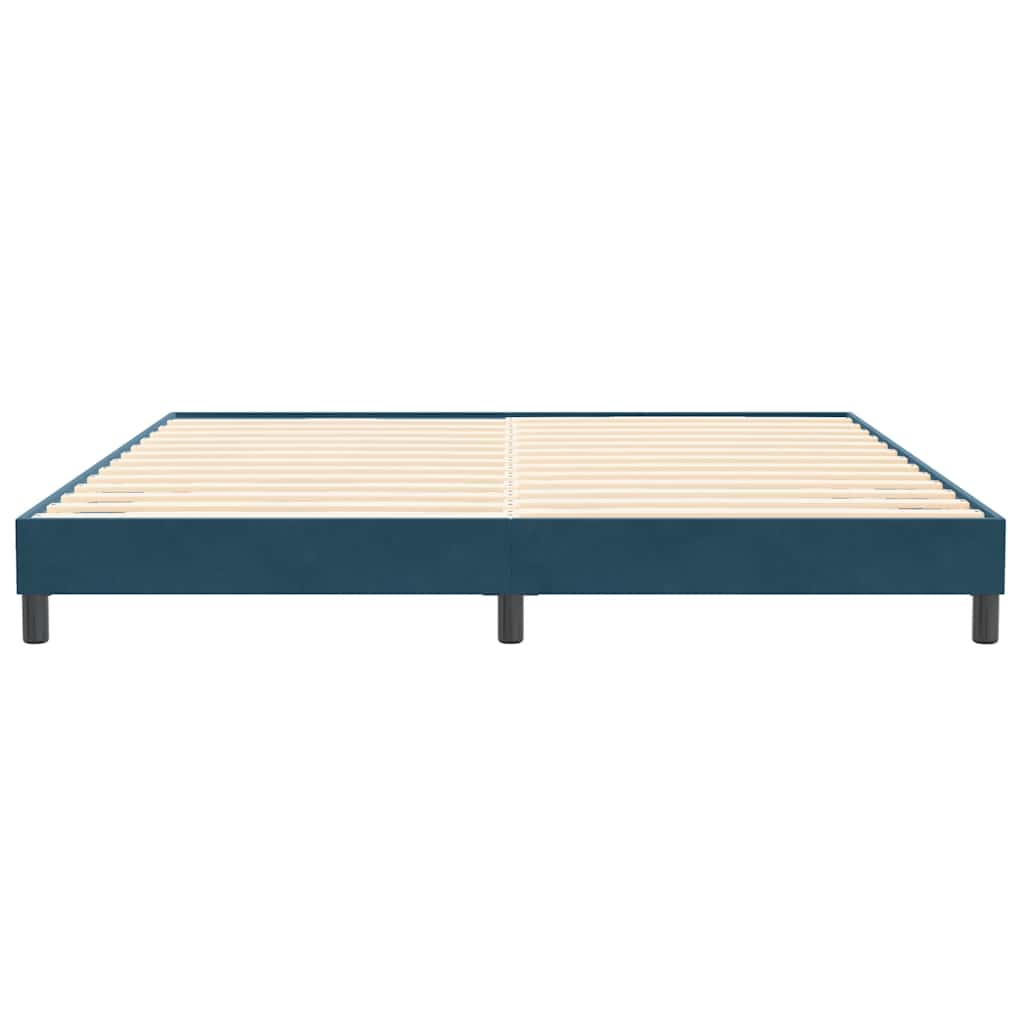Boxspring zonder matras fluweel donkerblauw 200x220 cm