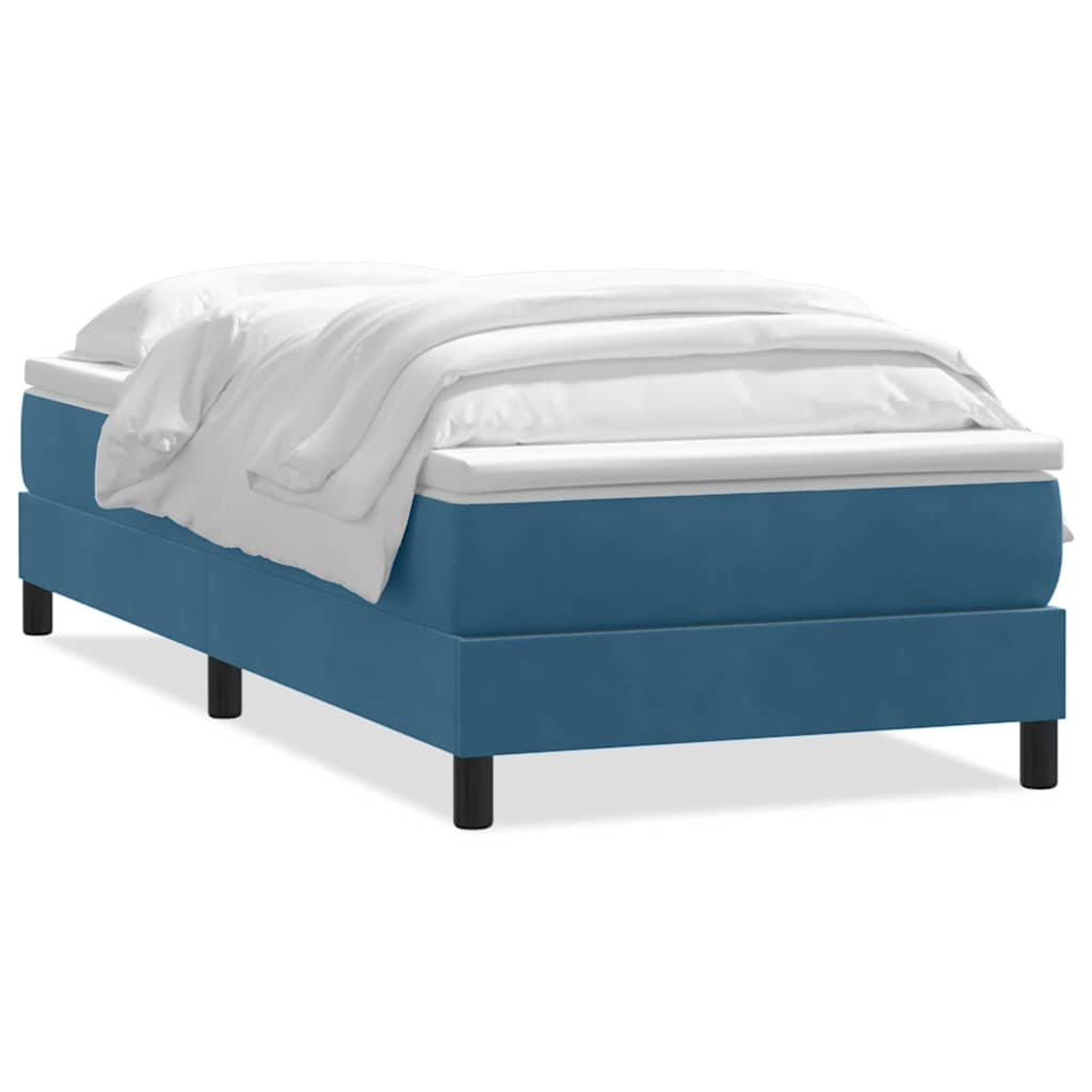 Boxspring met matras fluweel donkerblauw 80x210 cm is nu te koop bij PeponiXL, paradijselijk wonen!