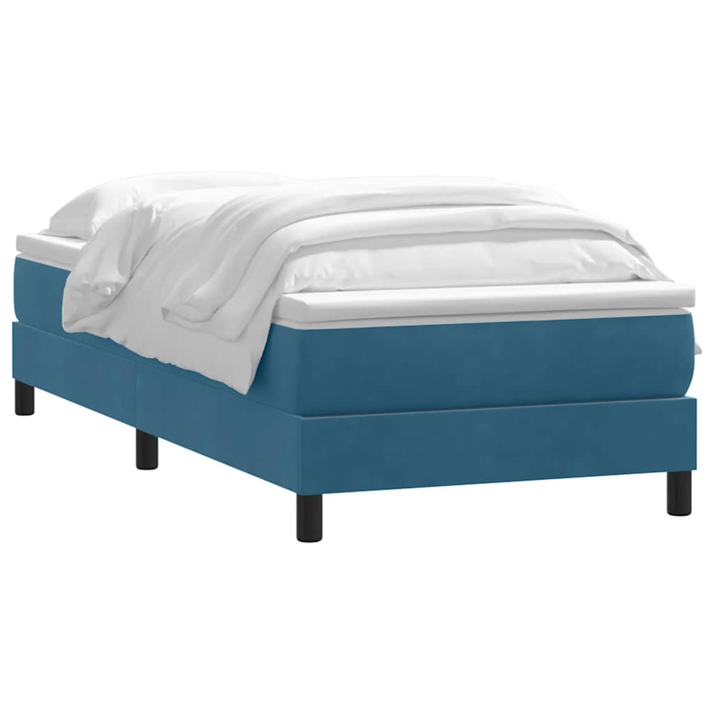 Boxspring met matras fluweel donkerblauw 80x210 cm is nu te koop bij PeponiXL, paradijselijk wonen!