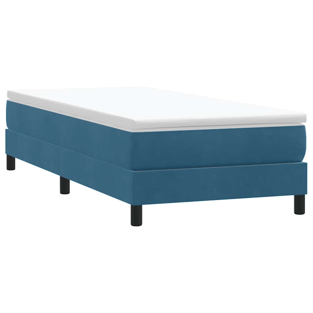 Boxspring met matras fluweel donkerblauw 80x210 cm is nu te koop bij PeponiXL, paradijselijk wonen!