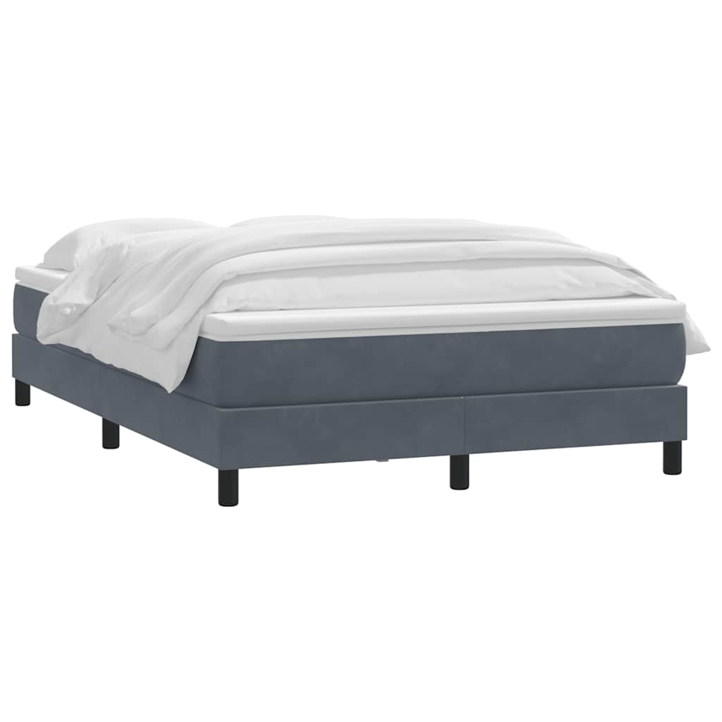 Boxspring met matras fluweel donkergrijs 140x210 cm is nu te koop bij PeponiXL, paradijselijk wonen!