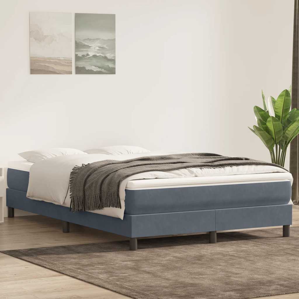 Boxspring met matras fluweel donkergrijs 140x210 cm is nu te koop bij PeponiXL, paradijselijk wonen!