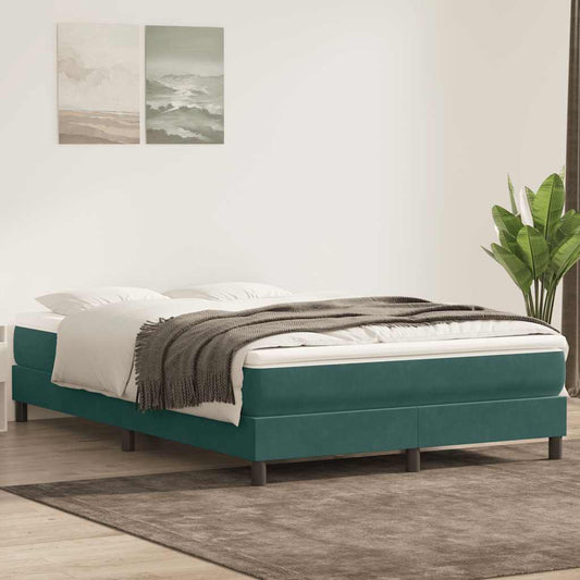 Boxspring met matras fluweel donkergroen 160x210 cm is nu te koop bij PeponiXL, paradijselijk wonen!