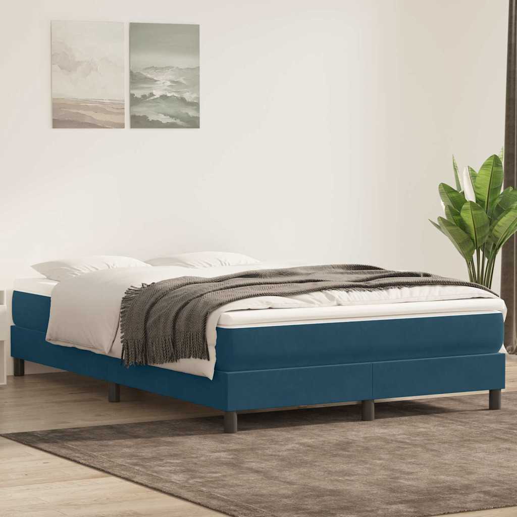 Boxspring met matras fluweel donkerblauw 160x210 cm is nu te koop bij PeponiXL, paradijselijk wonen!