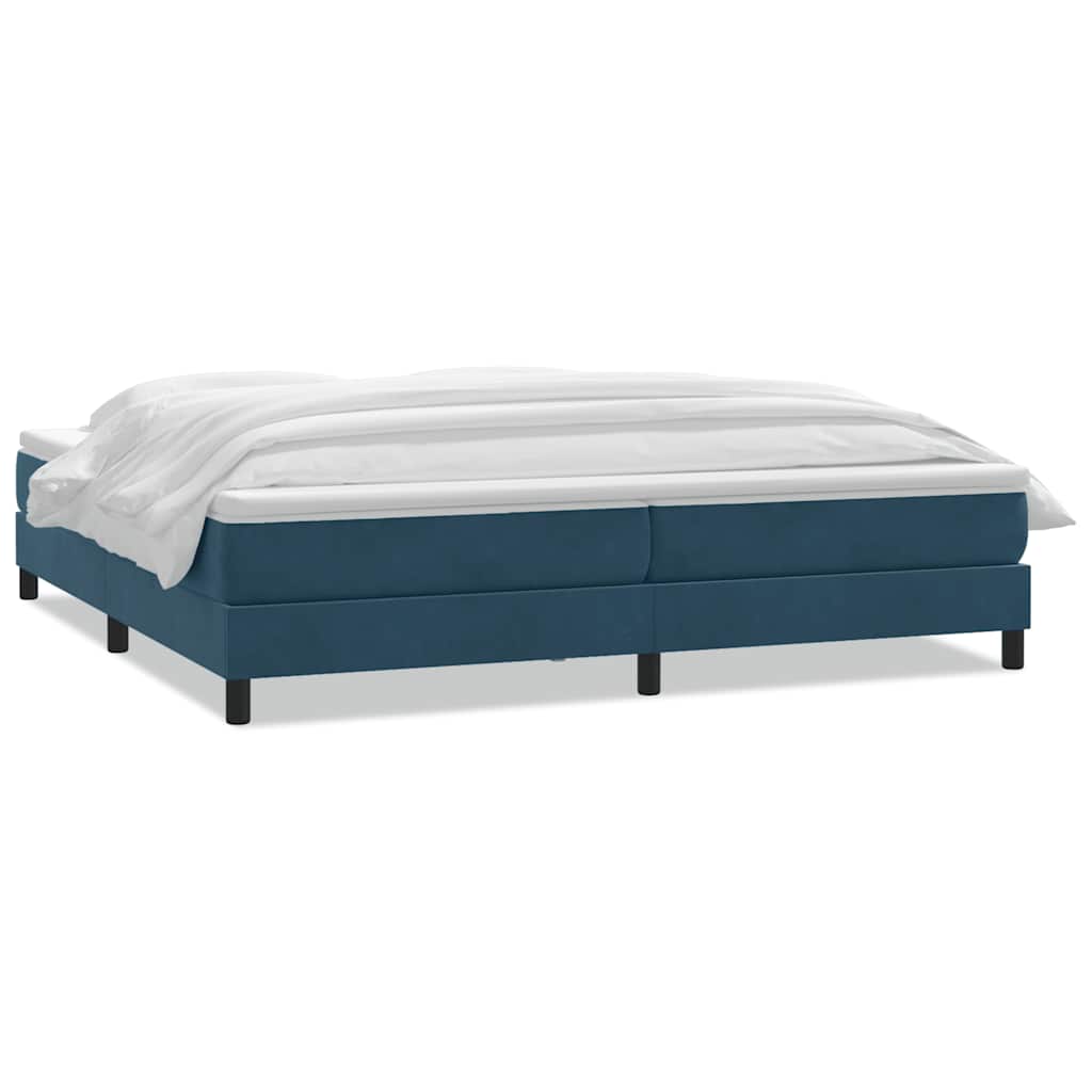 Boxspring met matras fluweel donkerblauw 180x210 cm