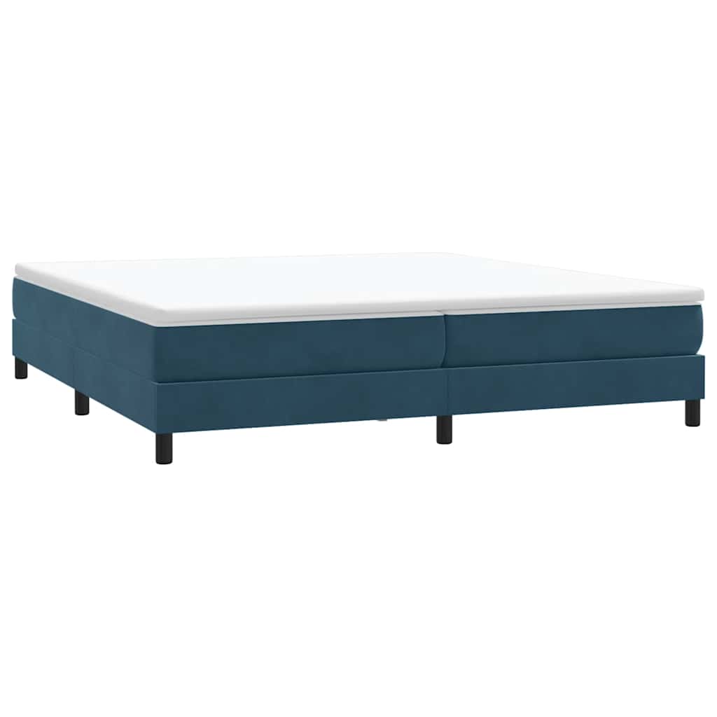 Boxspring met matras fluweel donkerblauw 180x210 cm