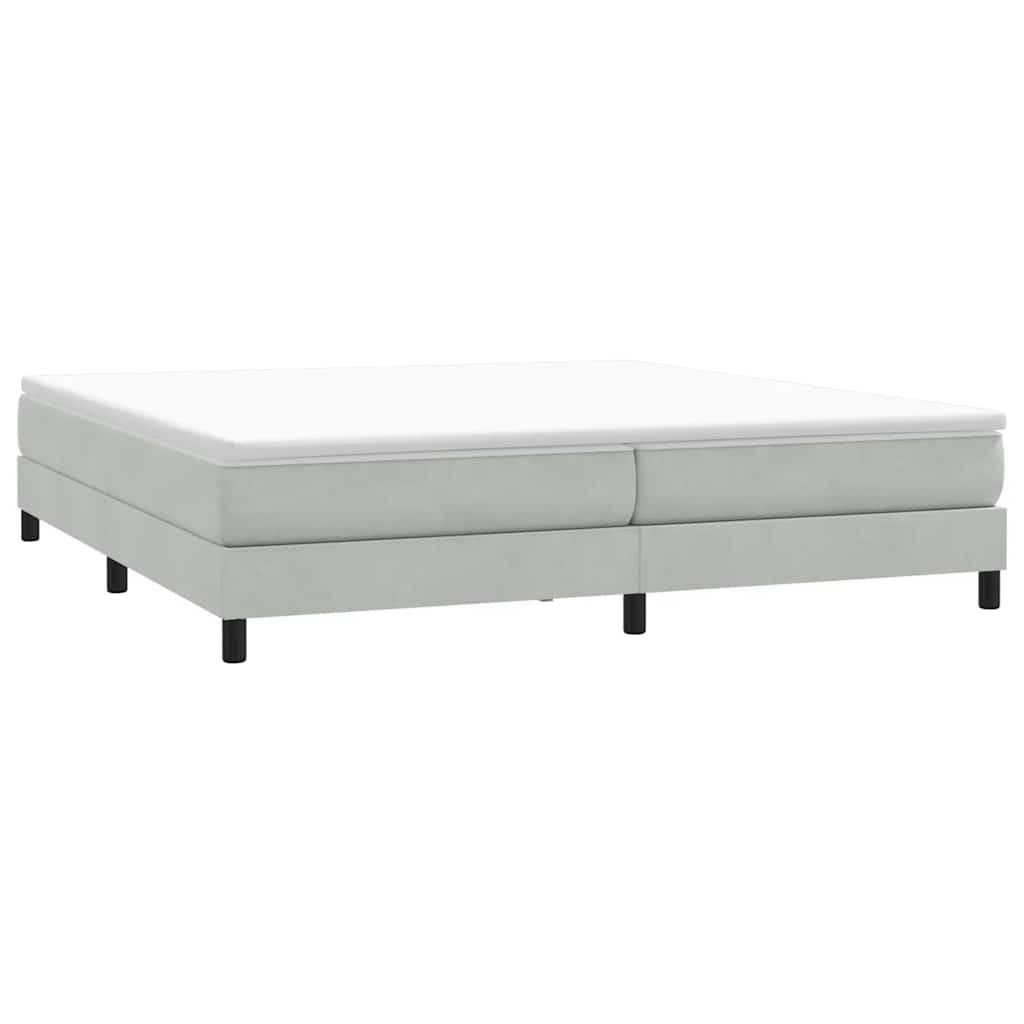 Boxspring met matras fluweel lichtgrijs 200x210 cm