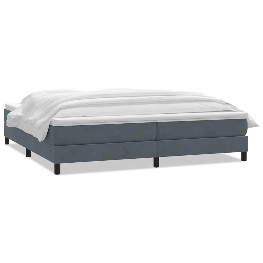 Boxspring met matras fluweel donkergrijs 200x210 cm