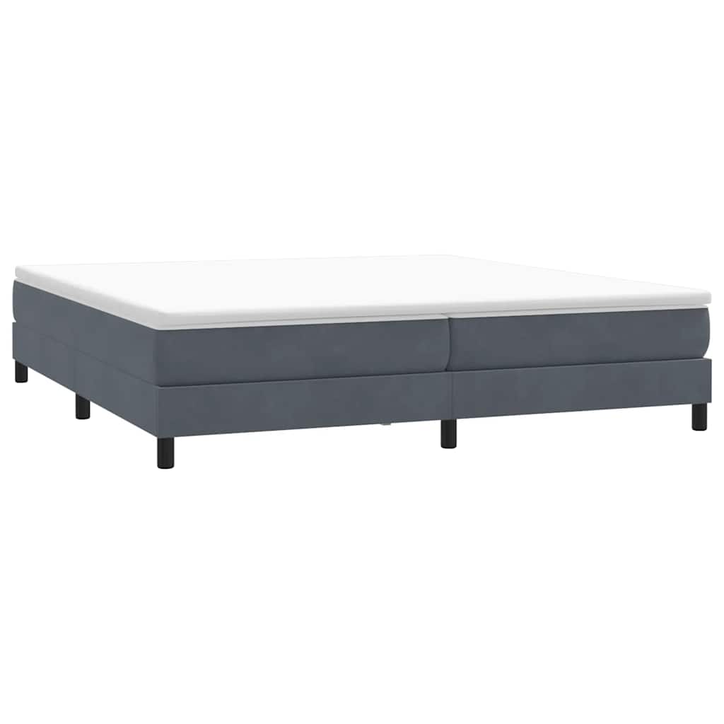 Boxspring met matras fluweel donkergrijs 200x210 cm