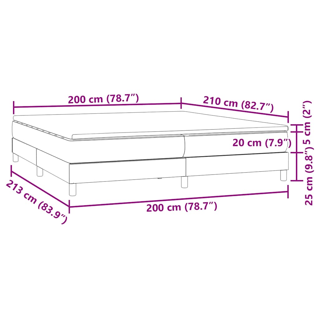 Boxspring met matras fluweel zwart 200x210 cm