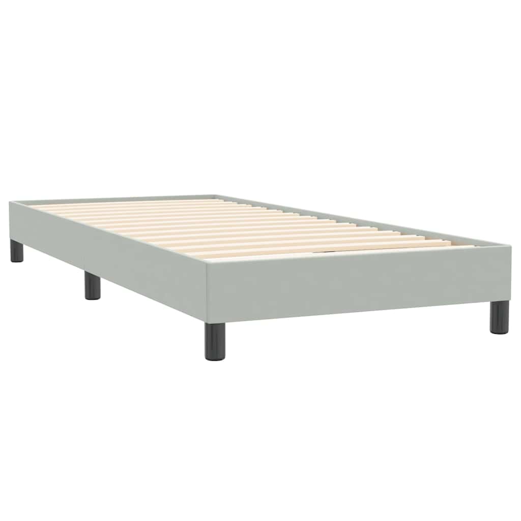 Boxspring met matras fluweel lichtgrijs 100x220 cm