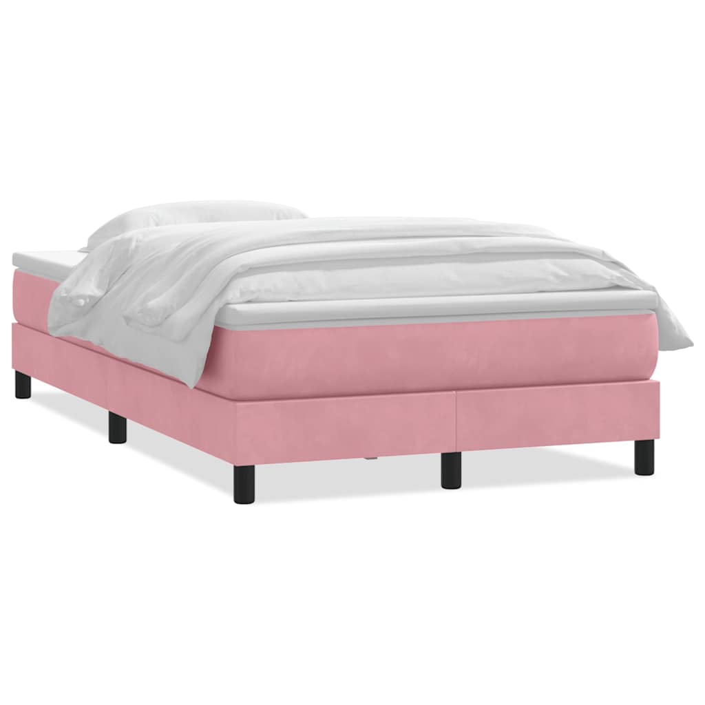 Boxspring met matras fluweel roze 120x220 cm is nu te koop bij PeponiXL, paradijselijk wonen!