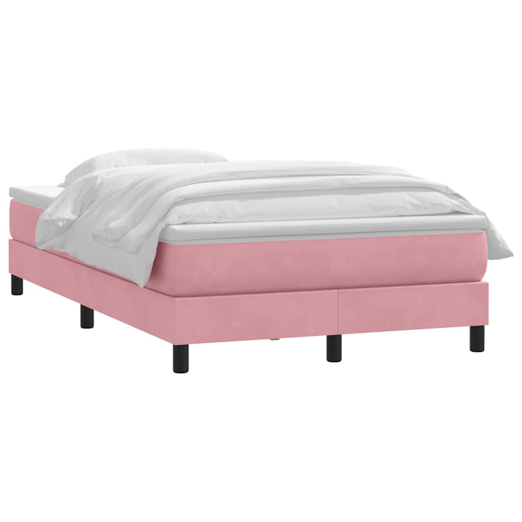 Boxspring met matras fluweel roze 120x220 cm is nu te koop bij PeponiXL, paradijselijk wonen!