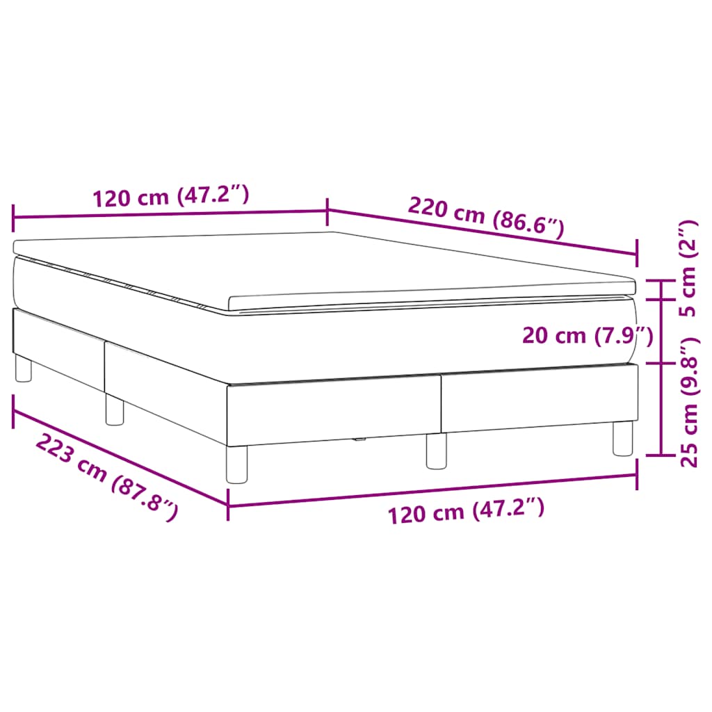 Boxspring met matras fluweel roze 120x220 cm is nu te koop bij PeponiXL, paradijselijk wonen!