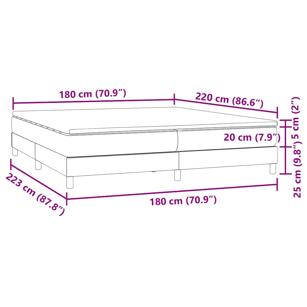 Boxspring met matras fluweel donkergrijs 180x220 cm is nu te koop bij PeponiXL, paradijselijk wonen!