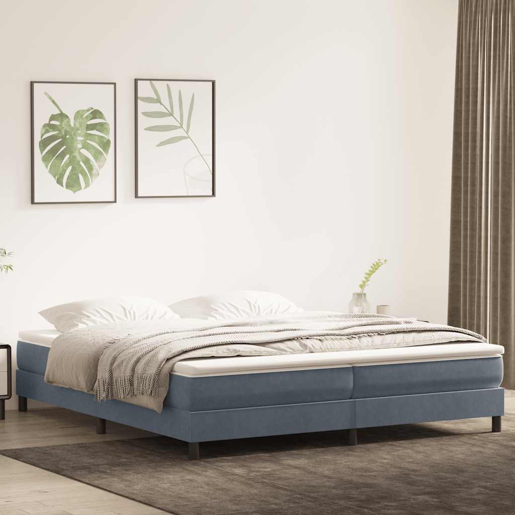 Boxspring met matras fluweel donkergrijs 180x220 cm is nu te koop bij PeponiXL, paradijselijk wonen!