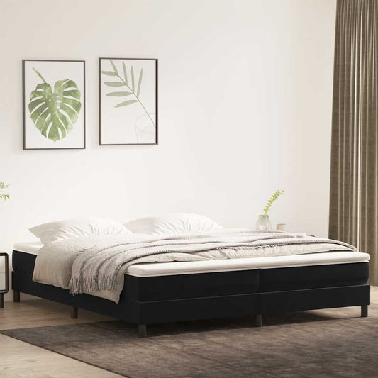 Boxspring met matras fluweel zwart 180x220 cm is nu te koop bij PeponiXL, paradijselijk wonen!