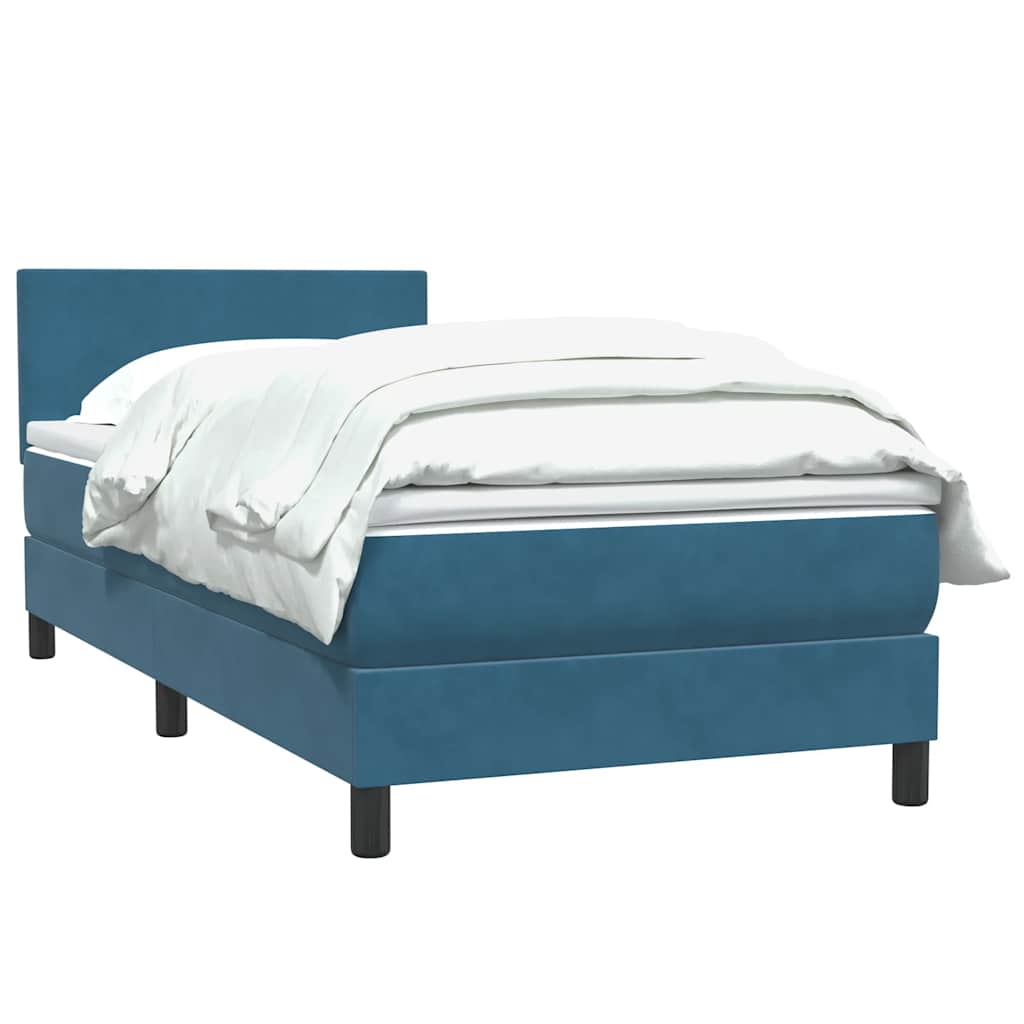 Boxspring met matras fluweel donkerblauw 80x210 cm is nu te koop bij PeponiXL, paradijselijk wonen!