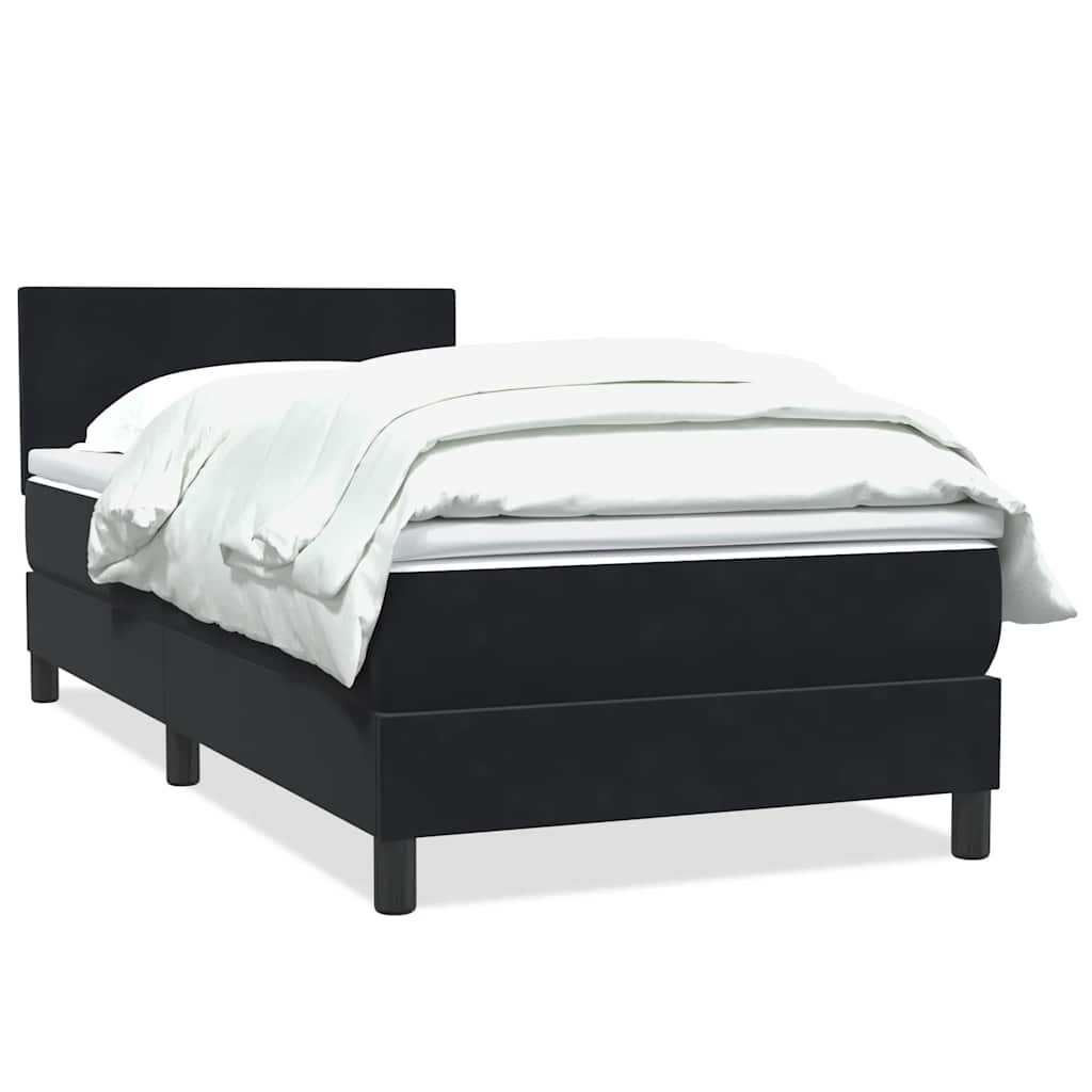 Boxspring met matras fluweel zwart 90x210 cm is nu te koop bij PeponiXL, paradijselijk wonen!