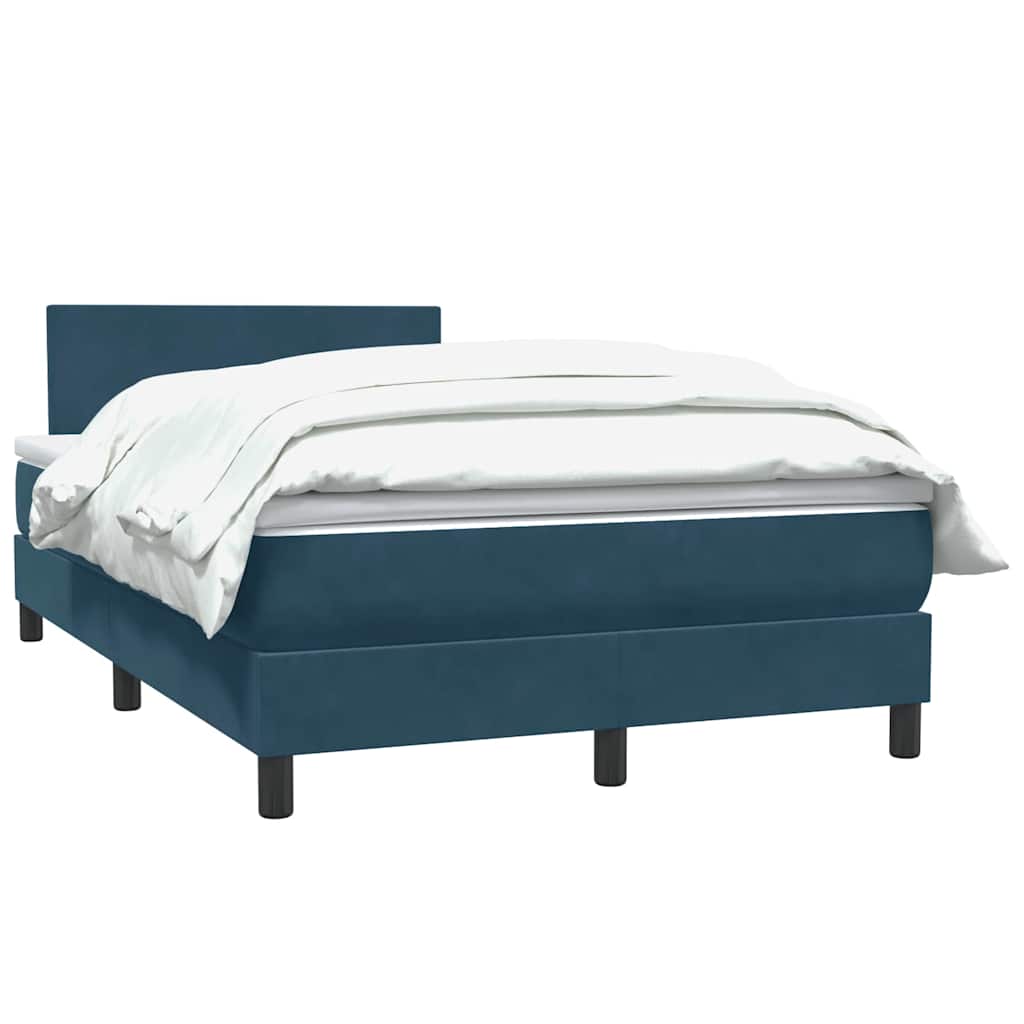 Boxspring met matras fluweel donkerblauw 120x210 cm