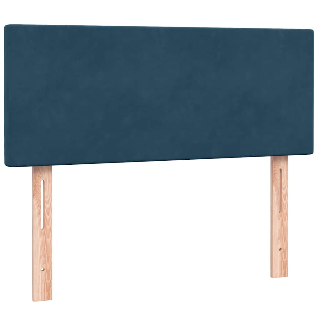 Boxspring met matras fluweel donkerblauw 120x210 cm