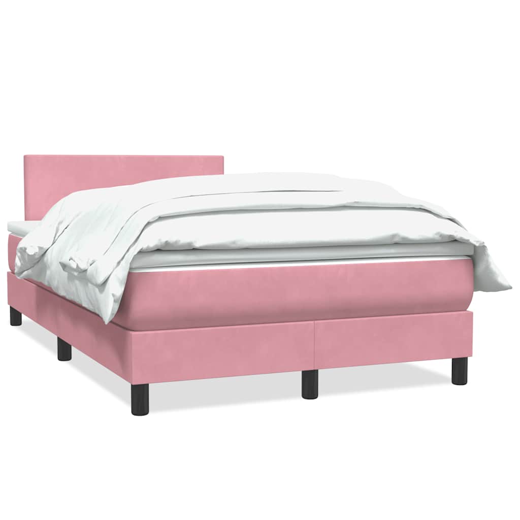 Boxspring met matras fluweel roze 120x210 cm is nu te koop bij PeponiXL, paradijselijk wonen!