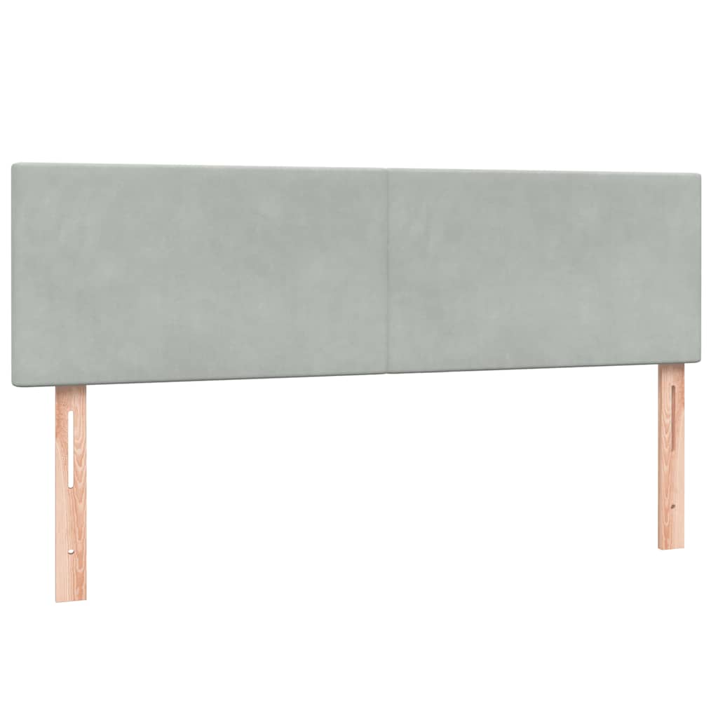 Boxspring met matras fluweel lichtgrijs 140x210 cm