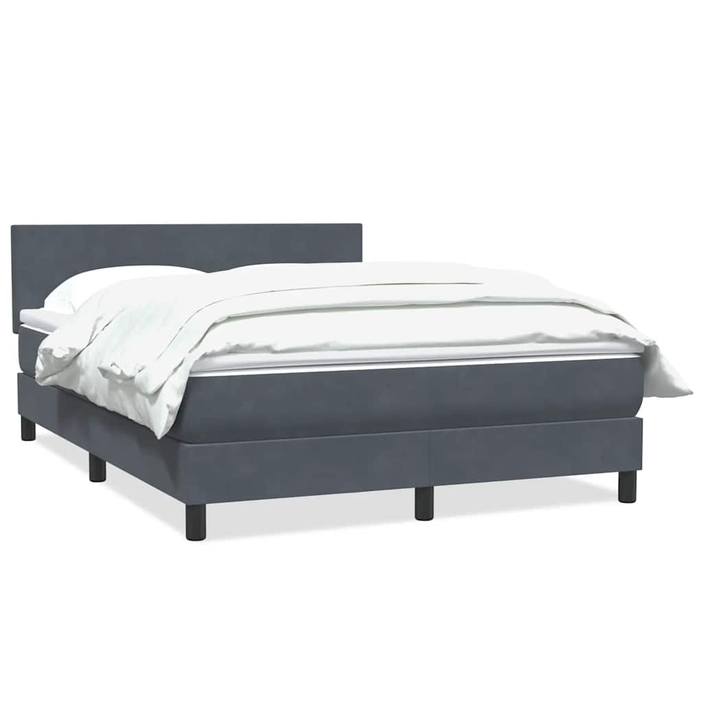 Boxspring met matras fluweel donkergrijs 140x210 cm