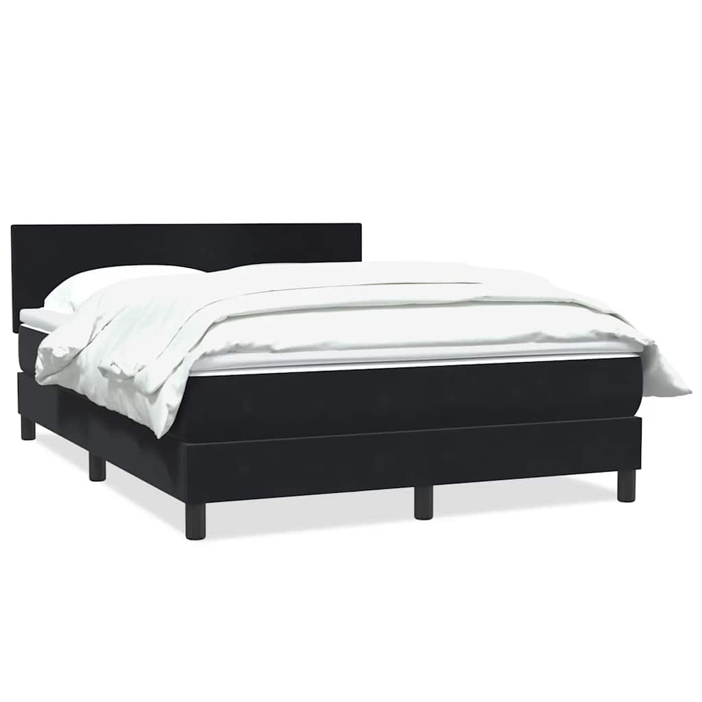 Boxspring met matras fluweel zwart 140x210 cm