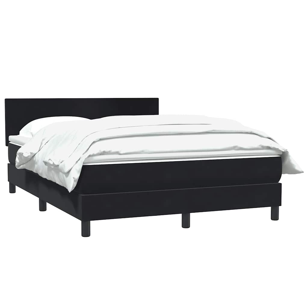 Boxspring met matras fluweel zwart 140x210 cm