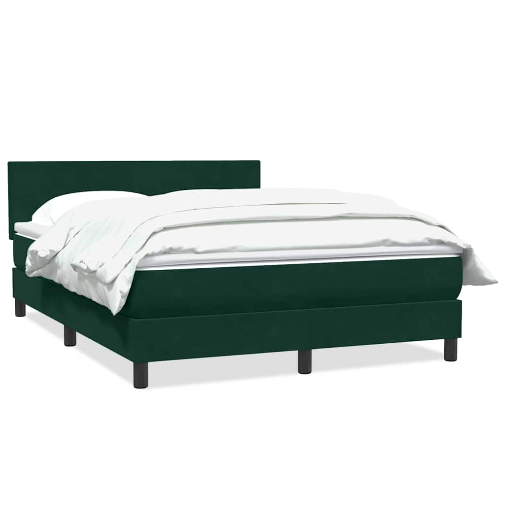 Boxspring met matras fluweel donkergroen 140x210 cm