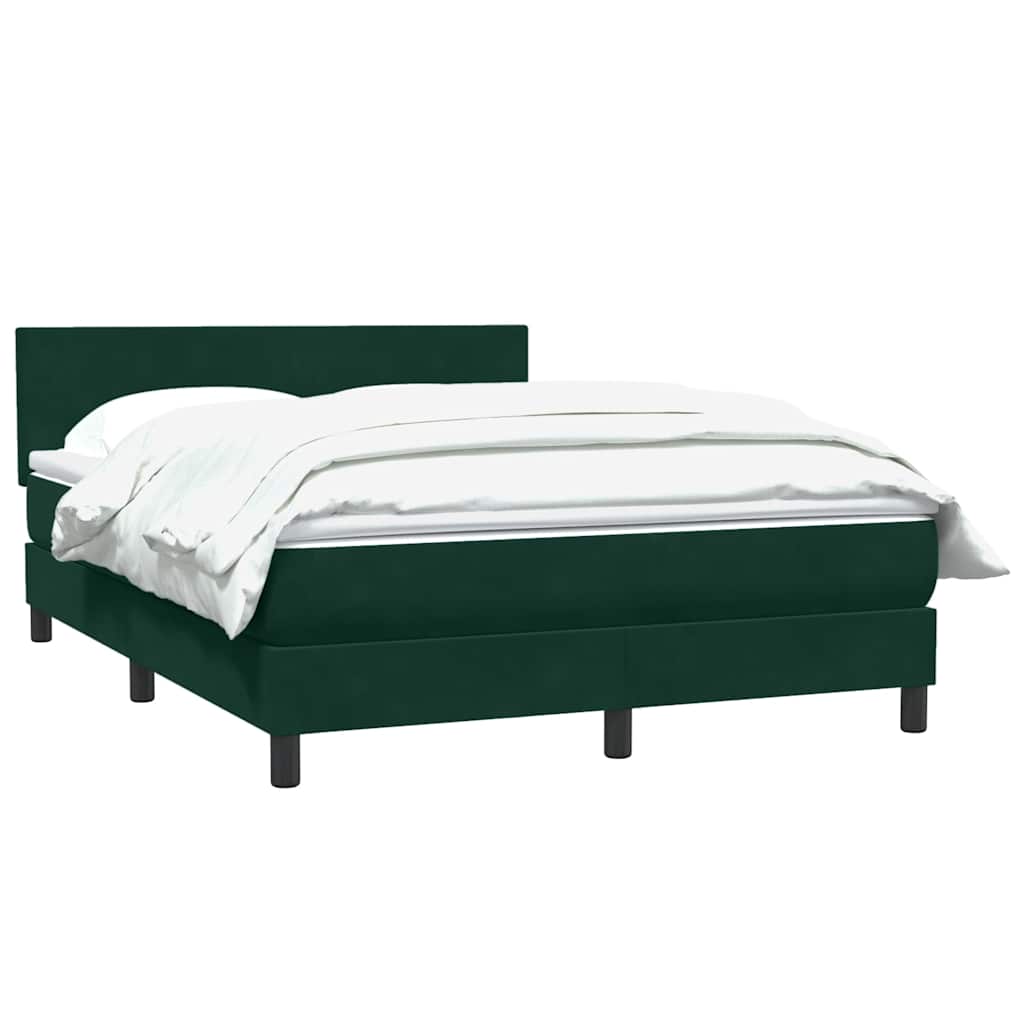 Boxspring met matras fluweel donkergroen 140x210 cm
