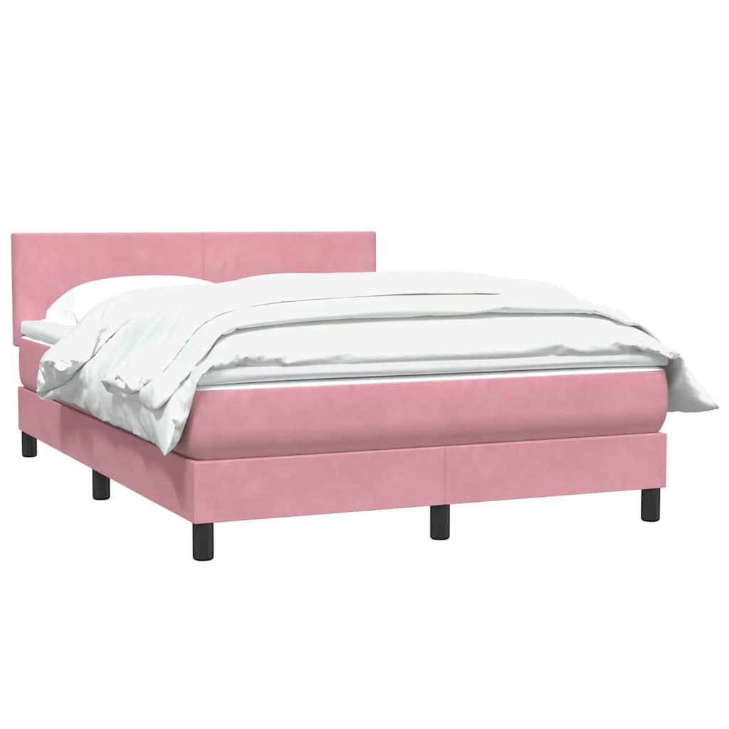 Boxspring met matras fluweel roze 160x210 cm