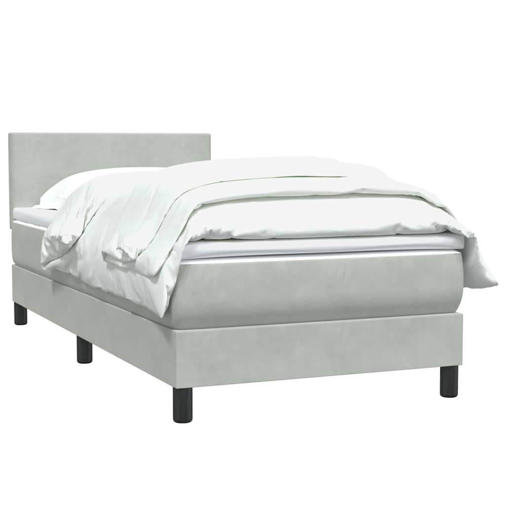 Boxspring met matras fluweel lichtgrijs 80x220 cm