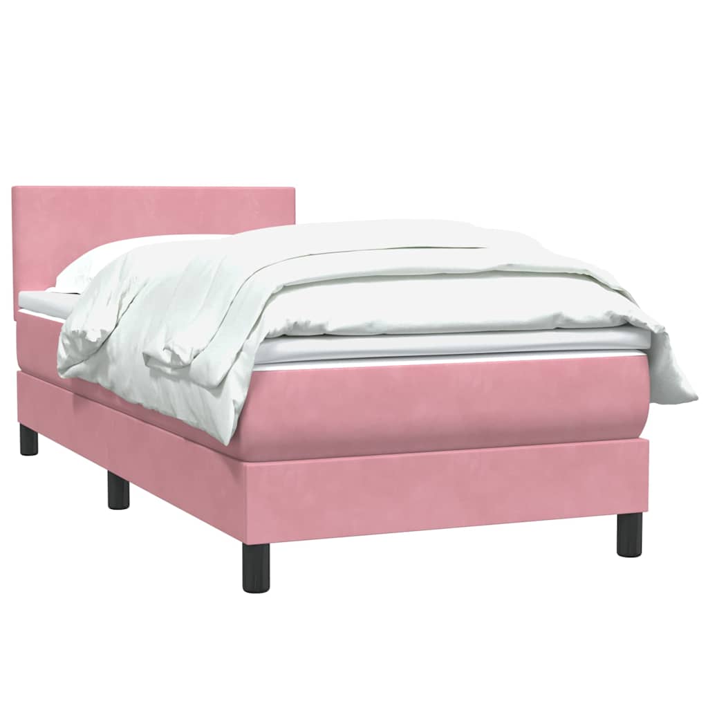 Boxspring met matras fluweel roze 90x220 cm is nu te koop bij PeponiXL, paradijselijk wonen!
