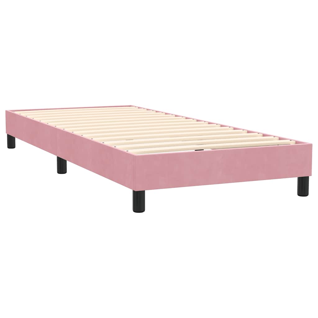 Boxspring met matras fluweel roze 90x220 cm is nu te koop bij PeponiXL, paradijselijk wonen!