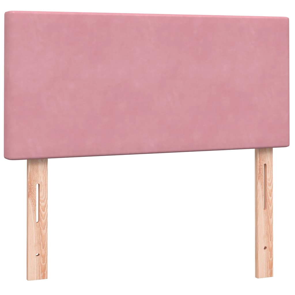 Boxspring met matras fluweel roze 90x220 cm is nu te koop bij PeponiXL, paradijselijk wonen!