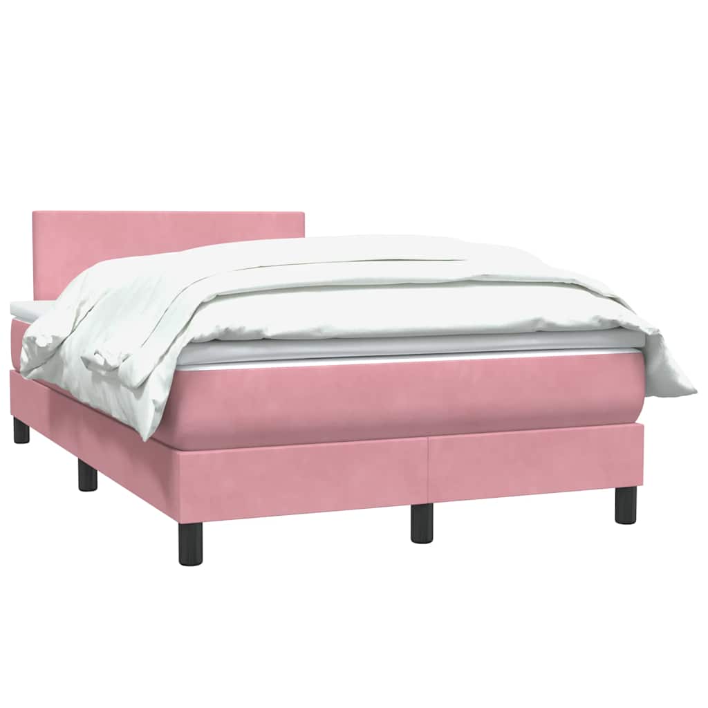 Boxspring met matras fluweel roze 120x220 cm is nu te koop bij PeponiXL, paradijselijk wonen!