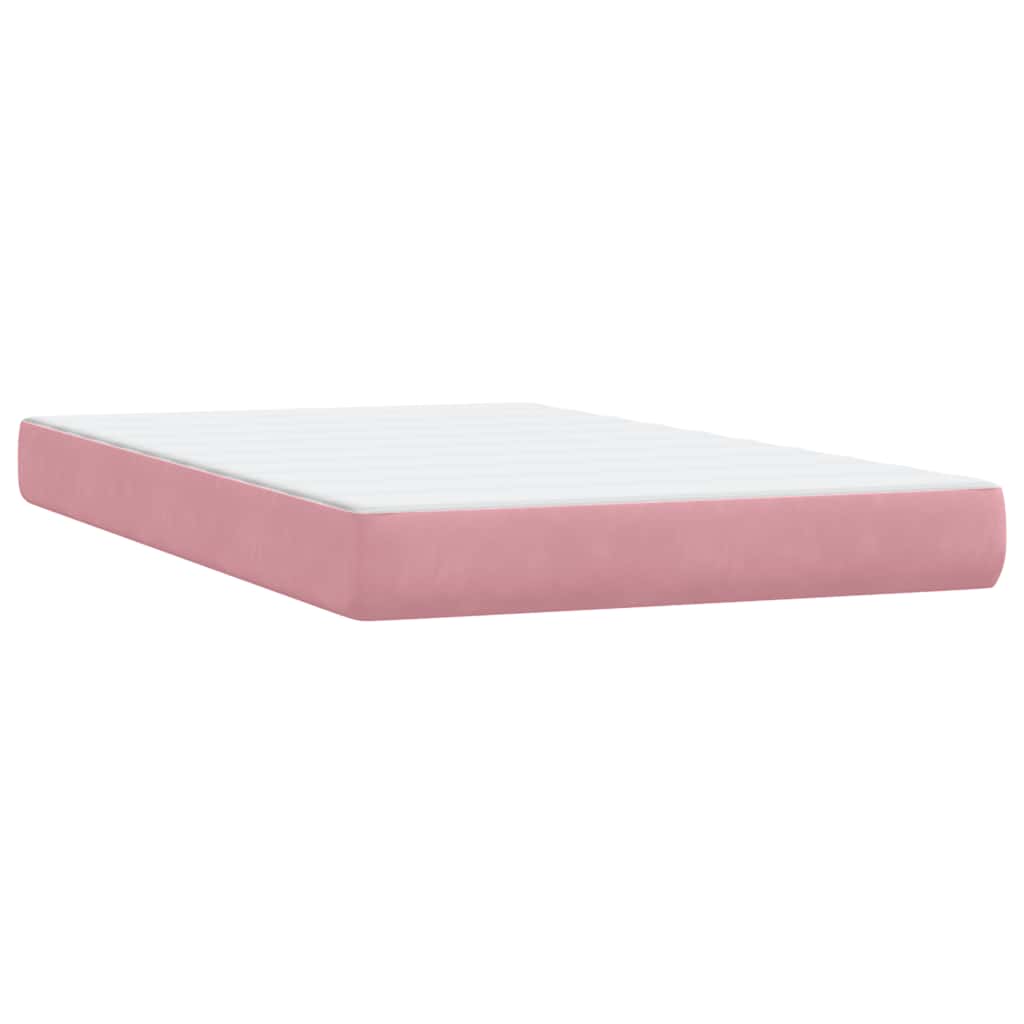 Boxspring met matras fluweel roze 120x220 cm is nu te koop bij PeponiXL, paradijselijk wonen!