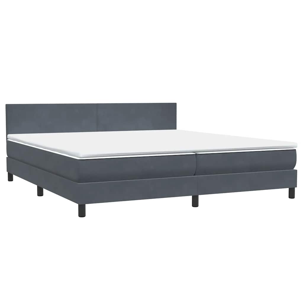 Boxspring met matras fluweel donkergrijs 180x220 cm is nu te koop bij PeponiXL, paradijselijk wonen!