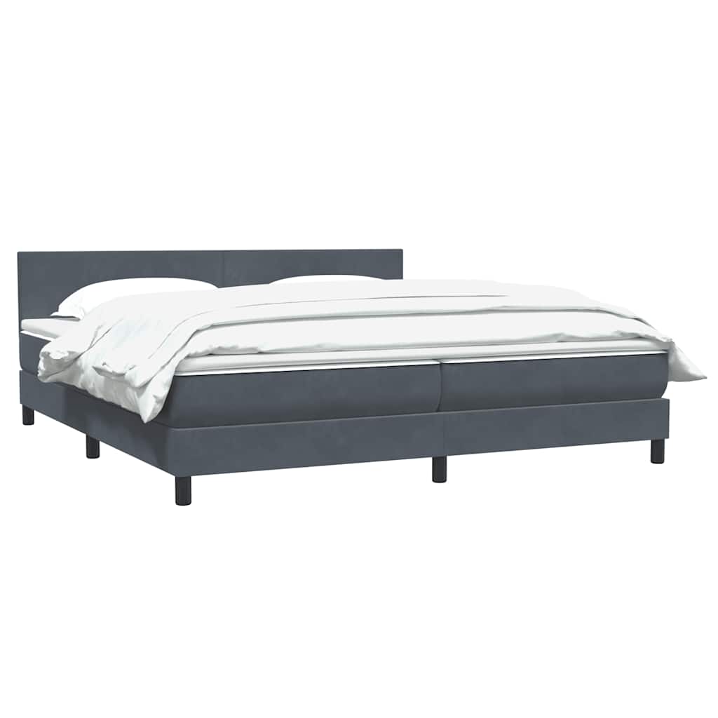 Boxspring met matras fluweel donkergrijs 180x220 cm is nu te koop bij PeponiXL, paradijselijk wonen!