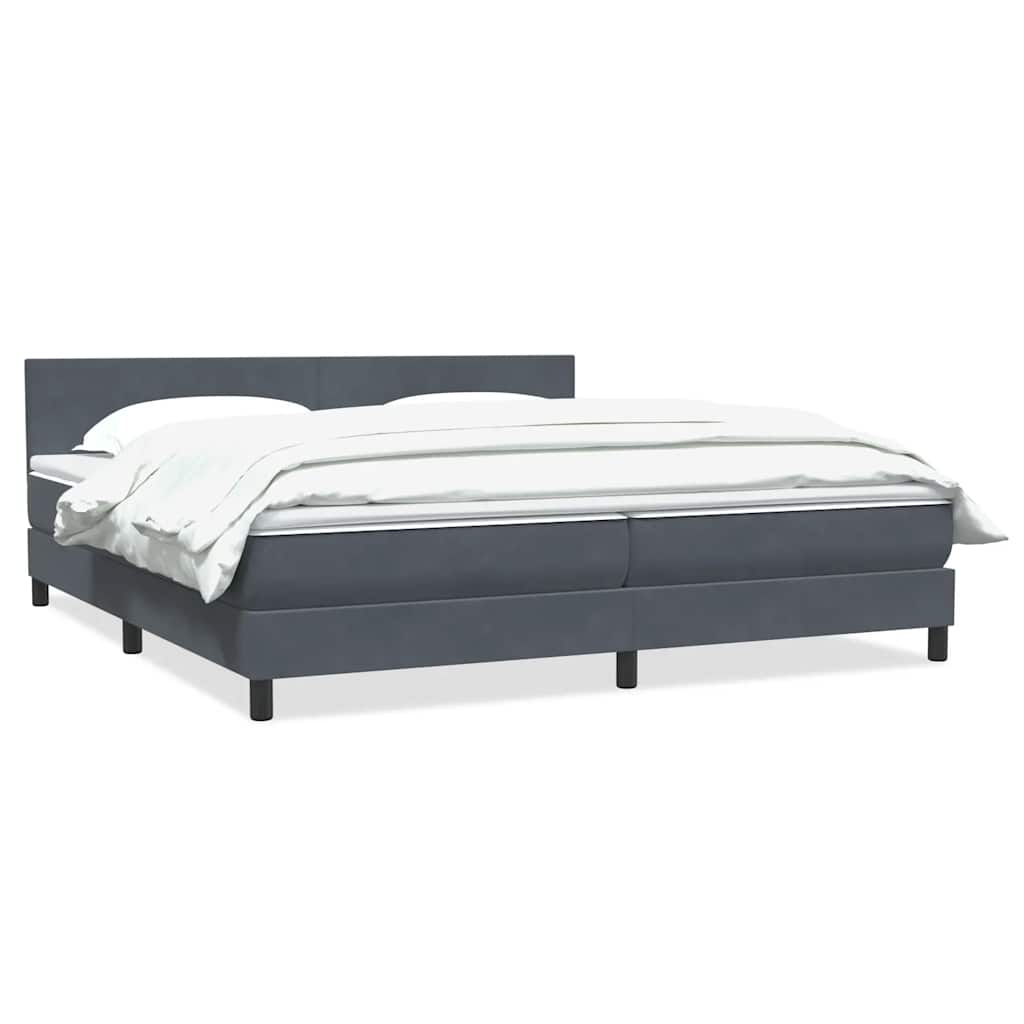 Boxspring met matras fluweel donkergrijs 180x220 cm is nu te koop bij PeponiXL, paradijselijk wonen!