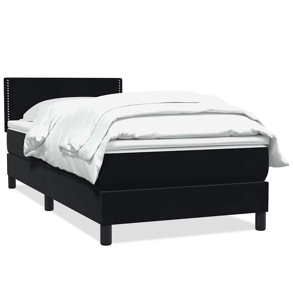 Boxspring met matras fluweel zwart 80x210 cm