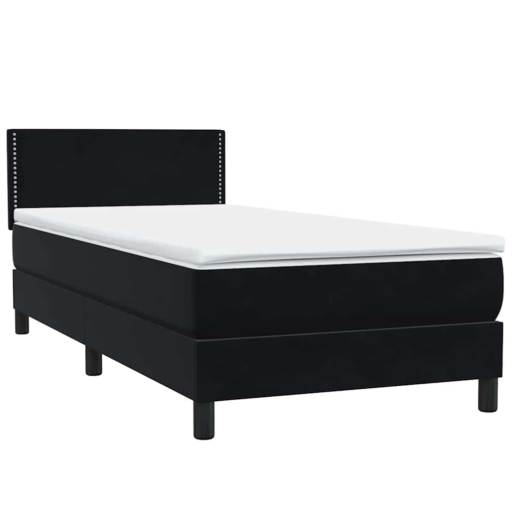 Boxspring met matras fluweel zwart 80x210 cm