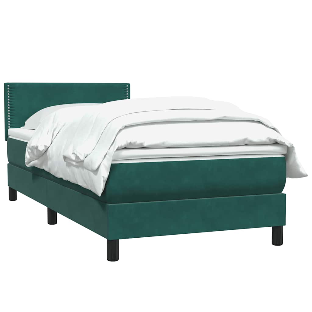 Boxspring met matras fluweel donkergroen 80x210 cm