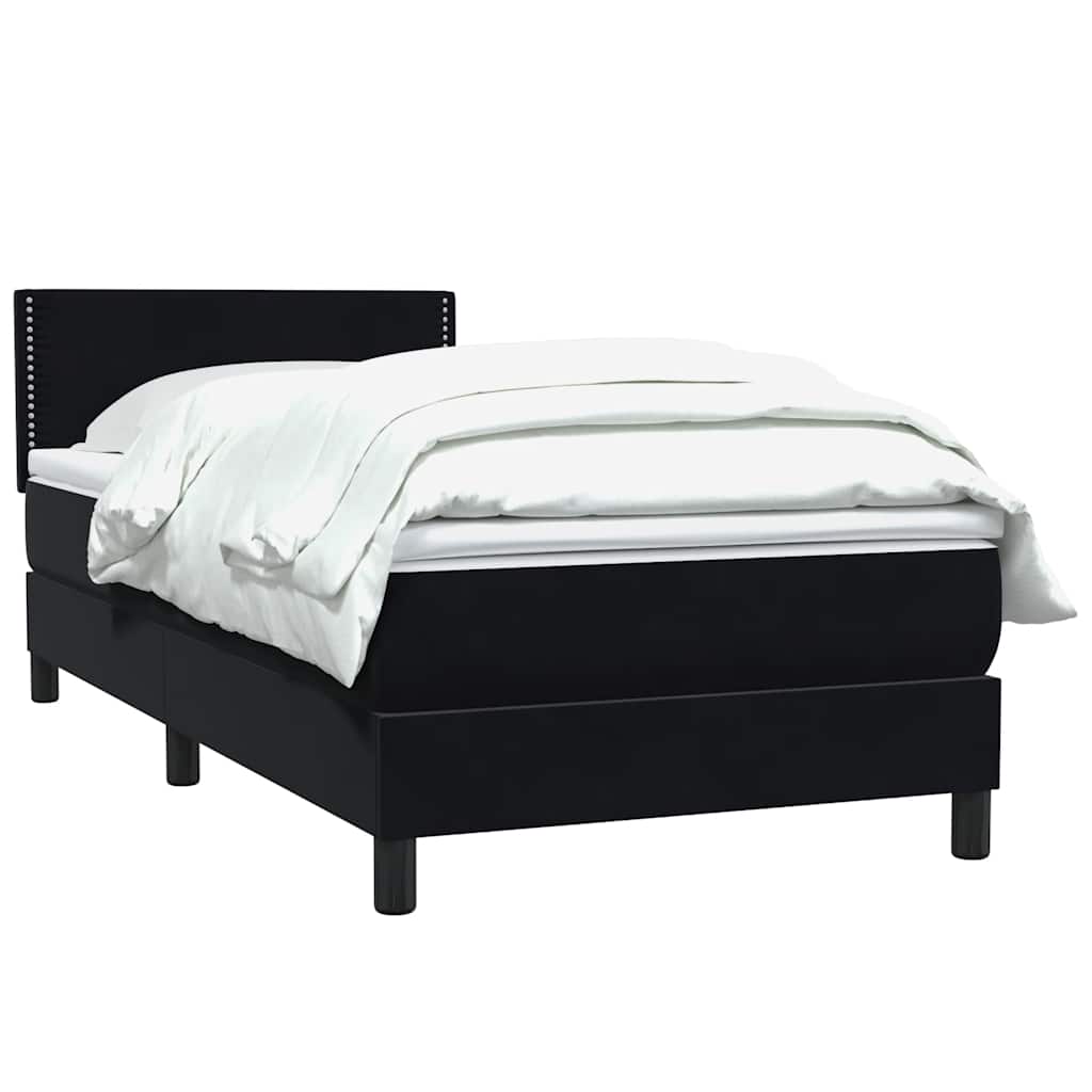 Boxspring met matras fluweel zwart 100x210 cm