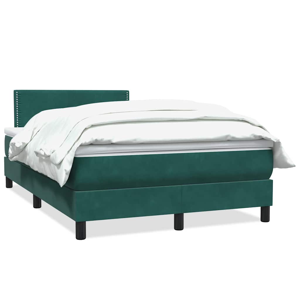 Boxspring met matras fluweel donkergroen 120x220 cm